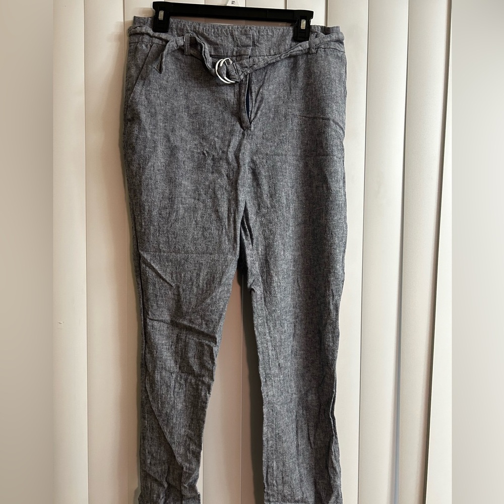 New York & Company ankle length blue/grey slacks, with belt.